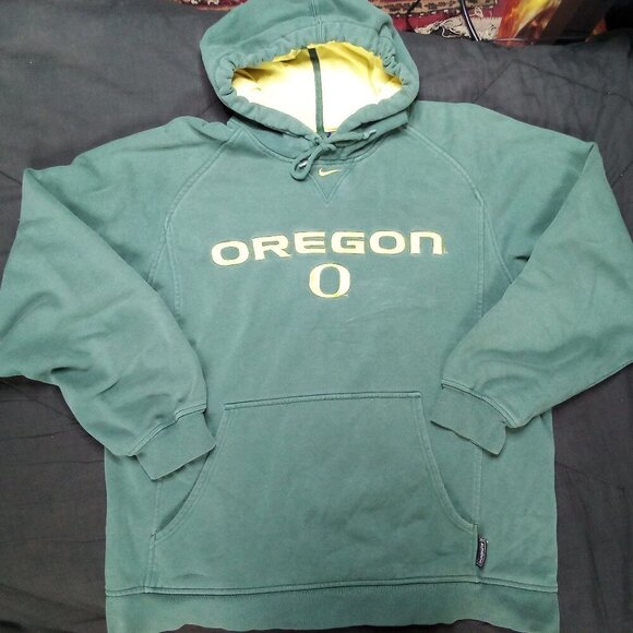 Vintage Y2K Nike Oregon Ducks Hoodie Sweatshirt Mid Swoosh Travis Scott - Picture 2 of 6